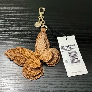 Brahmin Butterfly Tassel TOBACCO ALL OVER LIZARD Purse Charm